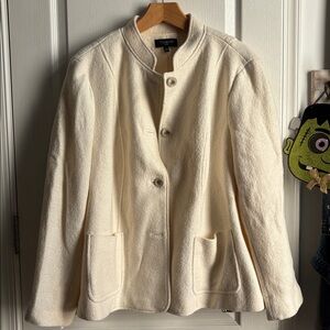 Talbots Ivory Button-Up Jacket